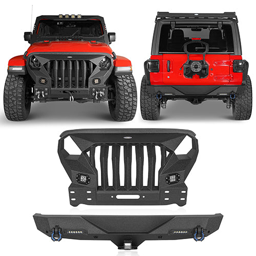 Front Bumper w/Mad Max Grill & Rear Bumper(18-24 Jeep Wrangler JL) - ultralisk4x4