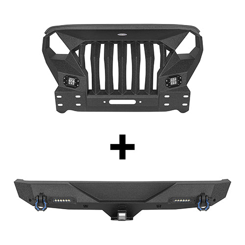 Front Bumper w/Mad Max Grill & Rear Bumper(18-24 Jeep Wrangler JL) - ultralisk4x4