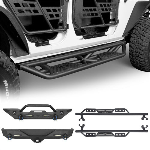 Front Bumper & Rear Bumper & Side Steps(07-18 Jeep Wrangler JK) - ultralisk4x4