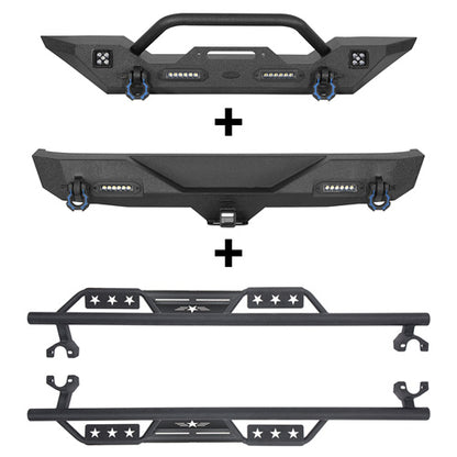 Front Bumper & Rear Bumper & Side Steps(07-18 Jeep Wrangler JK) - ultralisk4x4