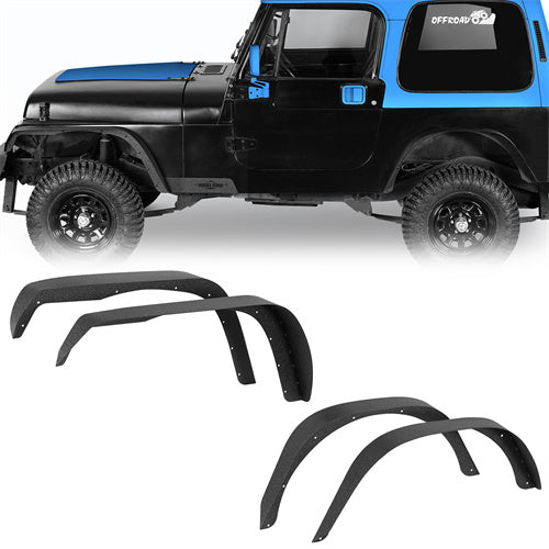 Slim Flat Front & Rear Fender Flares Kit For Jeep Wrangler YJ 1987-1995 - u1066-1