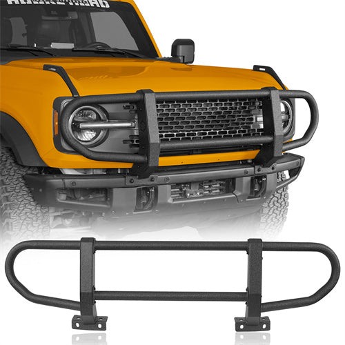 Full Grille Guard Front Brush Guard w/ Steel Modular Bumper For 2021-2025 Ford Bronco - Ultralisk4x4-u8932-1