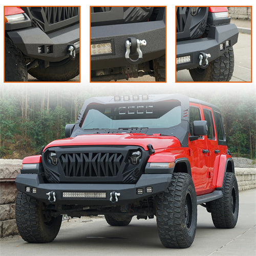 Full Width Climber Front Bumper & Explorer Rear Bumper for 2018-2023 Jeep Wrangler JL ulb30113003 ultralisk4x4 4