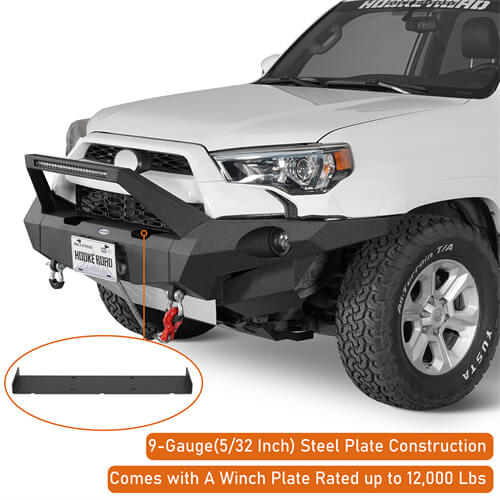 Full-Width Front Bumper w/ LED Light Bar For 2014-2024 Toyota 4Runner - Ultralisk4x4-u9814s-6