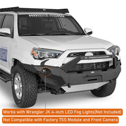 Full-Width Front Bumper w/ LED Light Bar For 2014-2024 Toyota 4Runner - Ultralisk4x4-u9814s-8