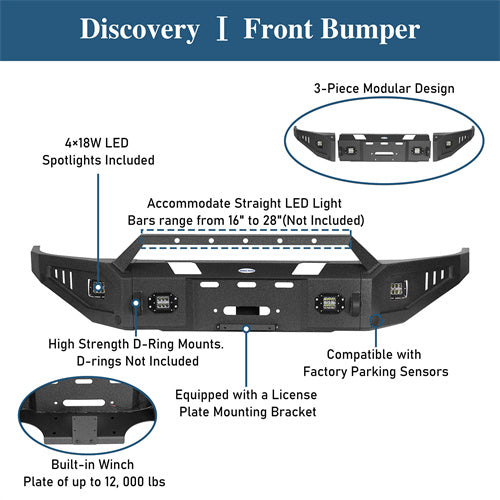 Offroad Steel Full Width Front Bumper (2015-2018 Ram 1500 Rebel) - Ultralisk 4x4