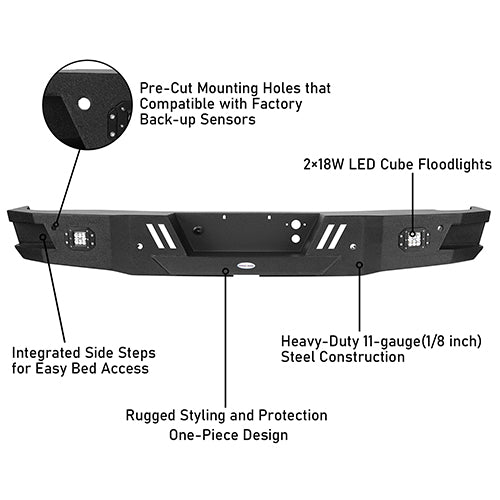 Front Bumper & Rear Bumper for 2007-2013 Chevy Silverado 1500 2nd Generation - ultralisk4x4 ULB.9021+9025 21