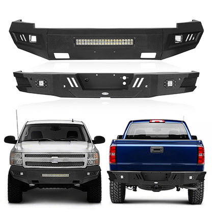 Front Bumper & Rear Bumper for 2007-2013 Chevy Silverado 1500 2nd Generation - ultralisk4x4 ULB.9021+9025 1