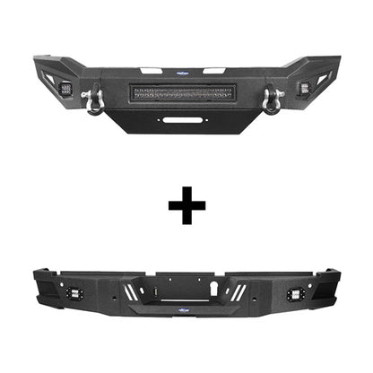 Full Width Front Bumper & Rear Bumper w/ Led Lights for 2019-2021 Dodge Ram 2500 - ultralisk4x4 ULB.6302+ULB.6304 2