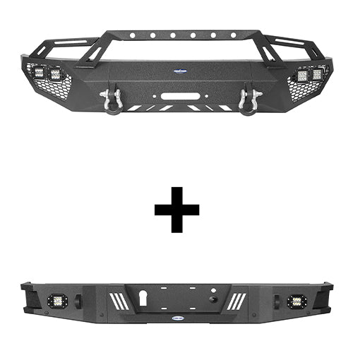 Front Bumper w/ Grill Guard & Rear Bumper for 2009-2014 Ford F-150 Excluding Raptor ultralisk4x4 ULB.8200+8204 2
