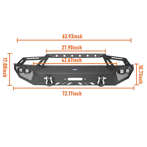 Front Bumper w/ Grill Guard & Rear Bumper for 2009-2014 Ford F-150 Excluding Raptor ultralisk4x4 ULB.8200+8204 25