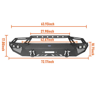 Front Bumper w/ Grill Guard & Rear Bumper for 2009-2014 Ford F-150 Excluding Raptor ultralisk4x4 ULB.8200+8204 25