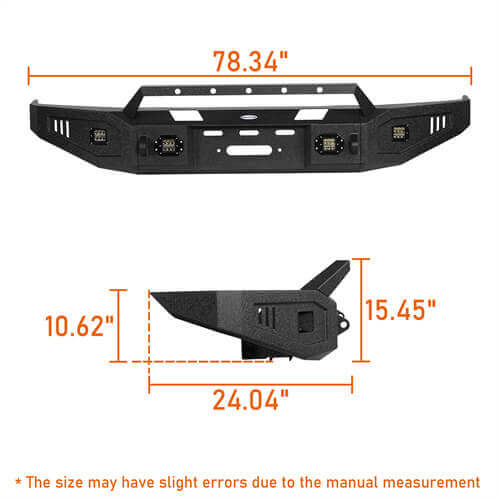 Full Width Front Bumper w/Winch Plate & Rear Bumper w/Hitch Receiver for 2007-2013 Toyota Tundra - Ultralisk4x4 ULB.5205+ULB.5201 22