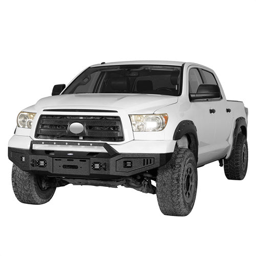 Full Width Front Bumper w/Winch Plate & Rear Bumper w/Hitch Receiver for 2007-2013 Toyota Tundra - Ultralisk4x4 ULB.5205+ULB.5201 3