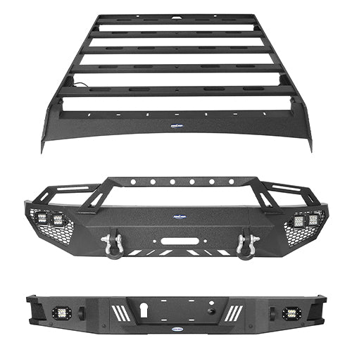 Ford F-150 Front Bumper &  Rear Bumper & Roof Rack for 2009-2014 F-150 SuperCrew,Excluding Raptor ultralisk4x4 ULB.8205+8200+8204 2