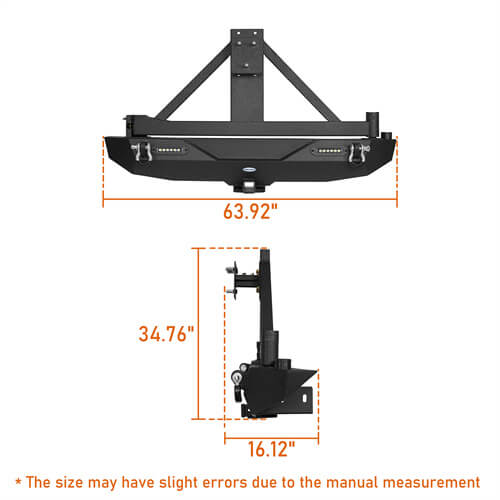 Jeep JK Full Width Front Bumper & Rear Bumper w/Tire Carrier for Jeep Wrangler JK JKU ultralisk4x4 ULB.2052+ULB.2029  14