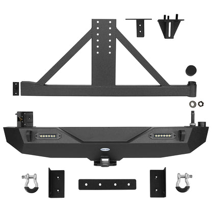 Jeep JK Full Width Front Bumper & Rear Bumper w/Tire Carrier for Jeep Wrangler JK JKU ultralisk4x4 ULB.2052+ULB.2029  15