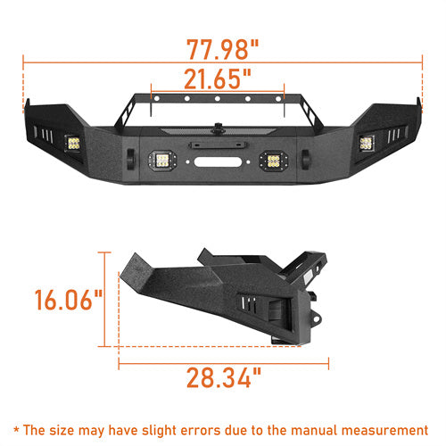 Dodge Ram Full Width Front Bumper w/Winch Plate for Dodge Ram 1500 2013-2018 - Ultralisk 4x4  ul6001s 10