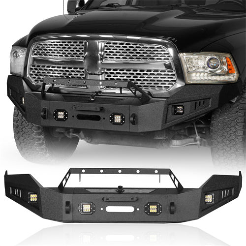 Dodge Ram Full Width Front Bumper w/Winch Plate for Dodge Ram 1500 2013-2018 - Ultralisk 4x4  ul6001s 2