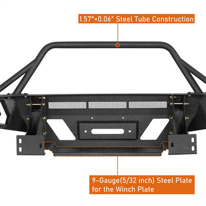 Toyota Tacoma Full Width Front Bumper w/ Winch Plate & Bull Bar For 3rd Gen 2016-2023 - ultralisk4x4 ul4210s 13