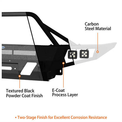 Toyota Tacoma Full Width Front Bumper w/ Winch Plate & Bull Bar For 3rd Gen 2016-2023 - ultralisk4x4 ul4210s 15