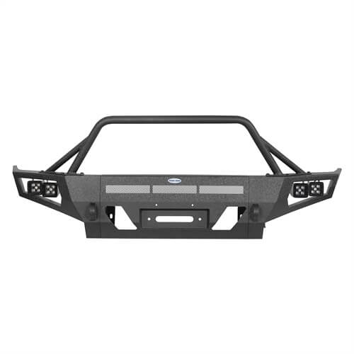 Toyota Tacoma Full Width Front Bumper w/ Winch Plate & Bull Bar For 3rd Gen 2016-2023 - ultralisk4x4 ul4210s 17