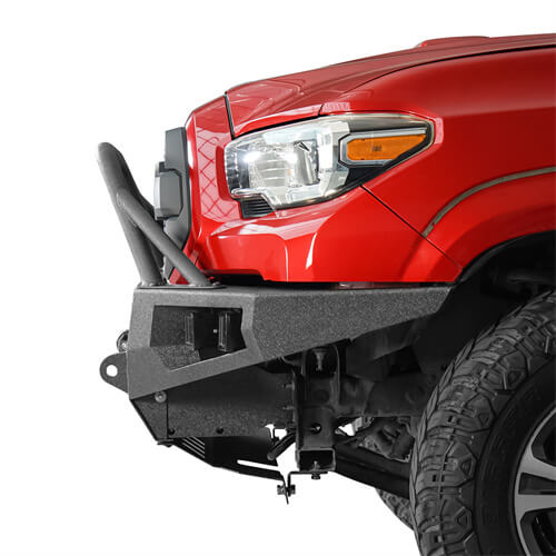 Toyota Tacoma Full Width Front Bumper w/ Winch Plate & Bull Bar For 3rd Gen 2016-2023 - ultralisk4x4 ul4210s 21