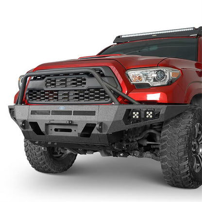 Toyota Tacoma Full Width Front Bumper w/ Winch Plate & Bull Bar For 3rd Gen 2016-2023 - ultralisk4x4 ul4210s 3