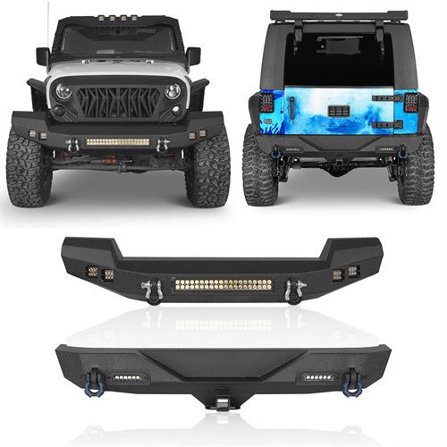 Full width Front Bumper & Rear Bumper Combo(07-18 Jeep Wrangler JK JKU) - Ultralisk 4x4