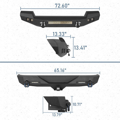 Full width Front Bumper & Rear Bumper Combo(07-18 Jeep Wrangler JK JKU) - Ultralisk 4x4