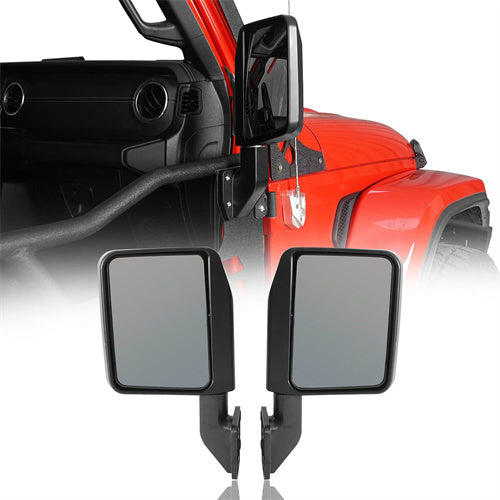 Half Door Side Mirrors For 1997-2024 Wrangler TJ JK JL & Jeep Gladiator JT - Ultralisk4x4