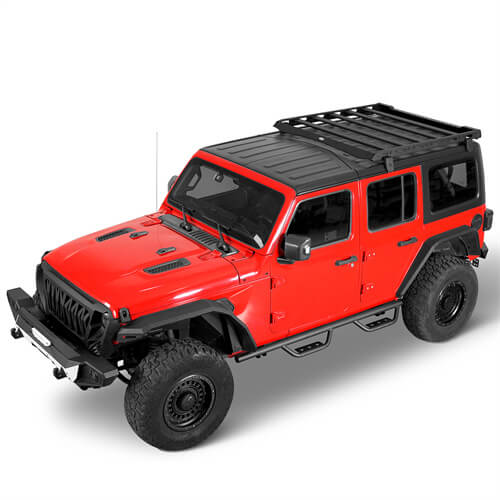 Hard Top Aluminum Roof Top Cargo Rack For 18-23 Jeep Wrangler JL & Gladiator JT 4-Door - Ultralisk4x4 ul3047 4