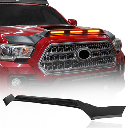 Hood Protector Stone Guard w/ Amber Lights For 2016-2023 Toyota Tacoma - Ultralisk4x4