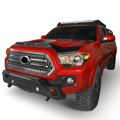 Hood Protector Stone Guard w/ Amber Lights For 2016-2023 Toyota Tacoma - Ultralisk4x4