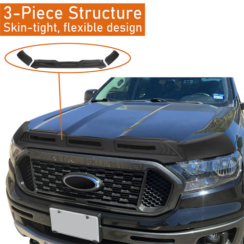 2019-2023 Ford Ranger Hood Protector Stone Guard w/ Amber Lights ...