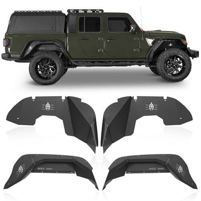 Jeep JT Front Inner Fender Liners & Rear Inner Fender Liners for 2020-2023 Jeep Gladiator JT - ultralisk4x4 ul70127013s 2