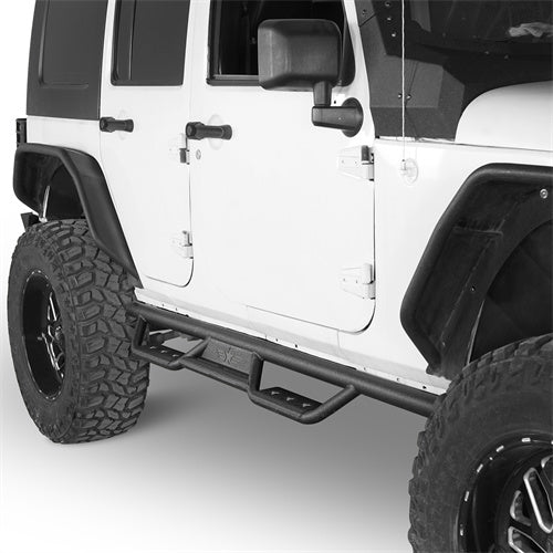 4 Doors Drop Steps Side Steps Drop Nerf Bars(07-18 Jeep Wrangler JK) - ultralisk4x4