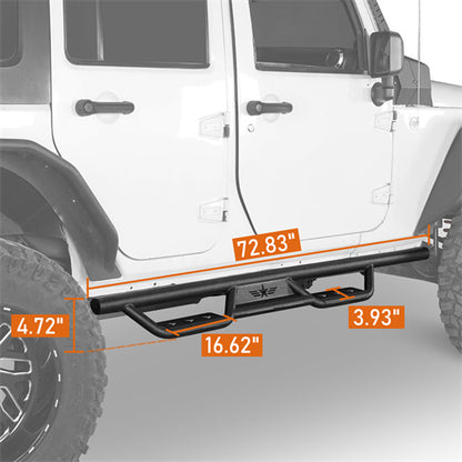 4 Doors Drop Steps Side Steps Drop Nerf Bars(07-18 Jeep Wrangler JK) - ultralisk4x4