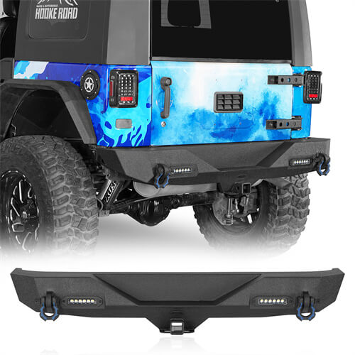 Jeep Accessories Rear Bumper w/ white LED spotlights For 2007-2018 Jeep Wrangler JK - Ultralisk4x4-u2030-1