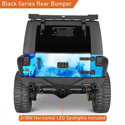 Jeep Accessories Rear Bumper w/ white LED spotlights For 2007-2018 Jeep Wrangler JK - Ultralisk4x4-u2030-4