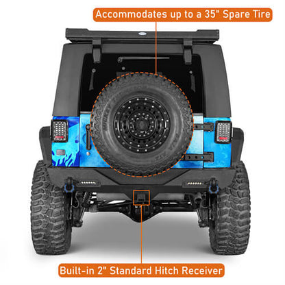 Jeep Accessories Rear Bumper w/ white LED spotlights For 2007-2018 Jeep Wrangler JK - Ultralisk4x4-u2030-5