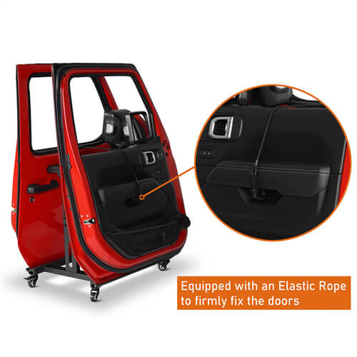 Movable Door Storage Cart Holder For 2 Doors (1997-2024 Jeep Wrangler TJ JK JL JT Ford Bronco) - Ultralisk 4x4