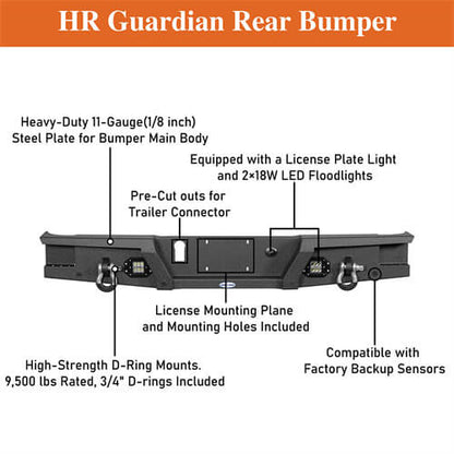 Jeep JT Rear Bumper Back Bumper for 2020-2024 Jeep Gladiator JT - Ultralisk 4x4  ul7003s 14