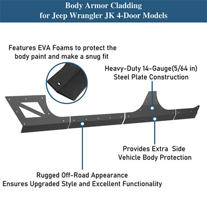 Body Armor Cladding(07-18 Jeep Wrangler JK 4 Doors) - ultralisk4x4