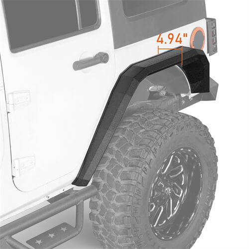 2007-2018 Jeep JK Fender Flares Flat Rear Fender Armor 4x4 Jeep Parts - Ultralisk4x4 ul2081s 7