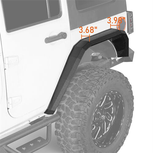 2007-2018 Jeep JK Fender Flares Flat Rear Fender Armor 4x4 Jeep Parts - Ultralisk4x4 ul2081s 8