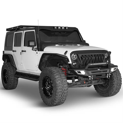 Jeep Jk Offroad Front Bumper W Winch Plate & Light Bar - Ultralisk 4x4