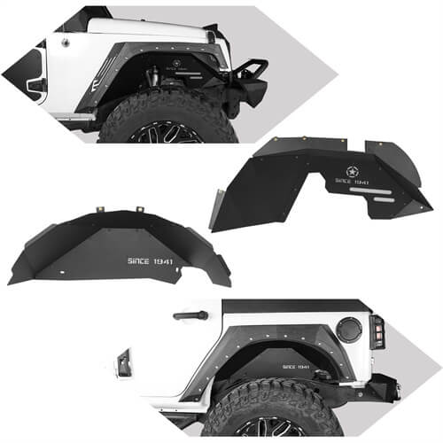 Jeep JK Front & Rear Inner Fender Liners for 2007-2018 Jeep Wrangler JK - ultralisk 4x4 ul206620672068 4