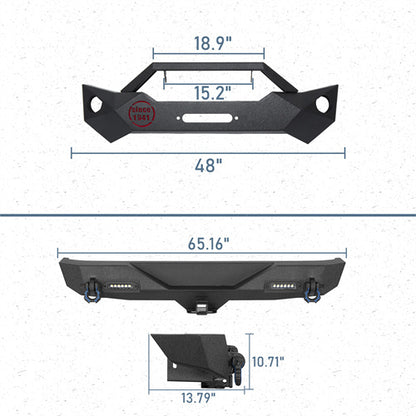 Rock Crawler Stubby Front Bumper & Different Trail Rear Bumper Combo(07-18 Jeep Wrangler JK) - ultralisk4x4