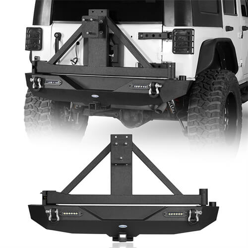 Jeep JK Rear Bumper w/Tire Carrier & Hitch Receiver for 2007-2018 Jeep ...